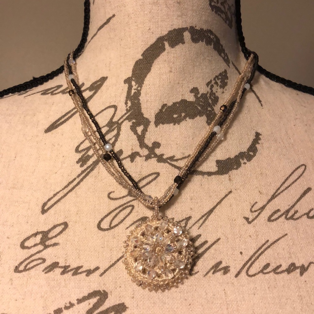 Unique Crocheted and Beaded Necklace